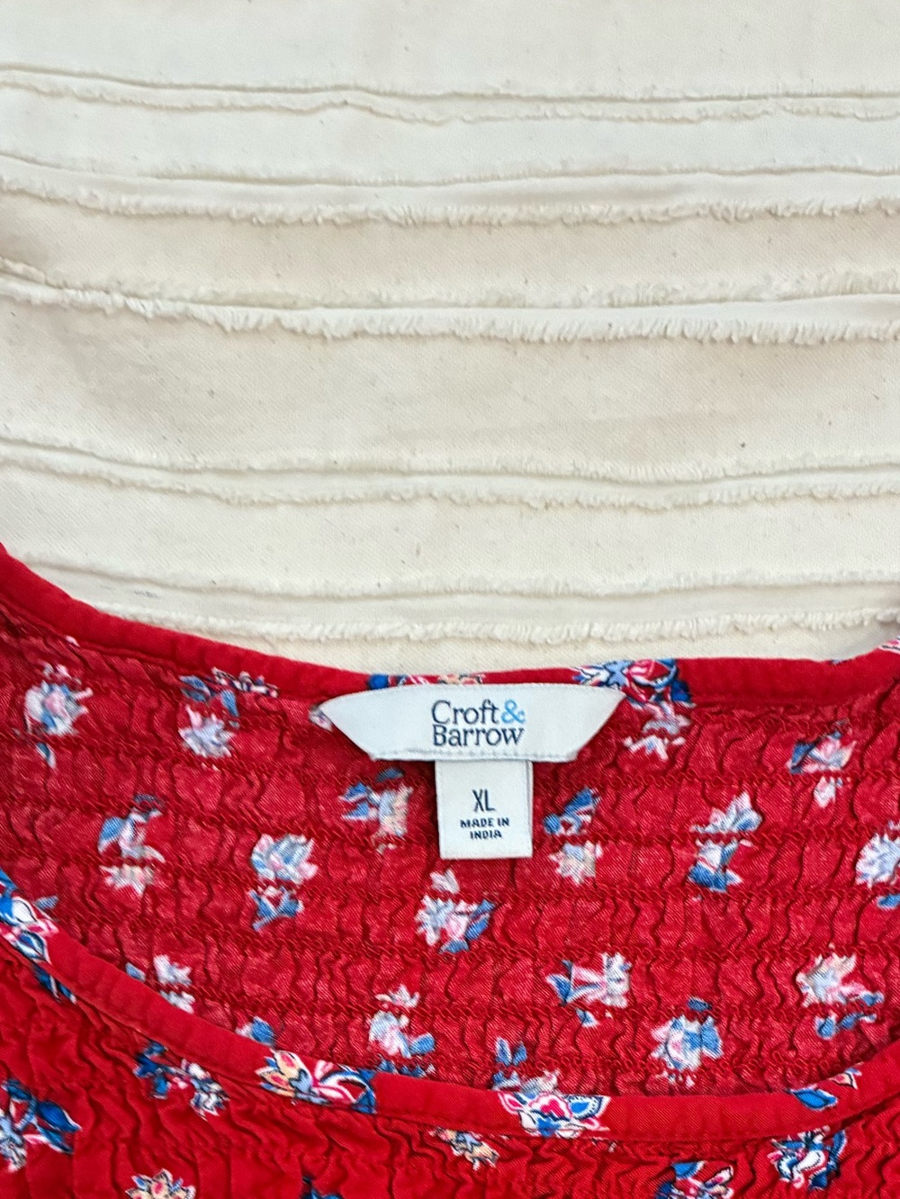 Red Sleeveless Floral Midi Dress by Croft and Barrow. Size XL. Rayon summer - Picture 7 of 11
